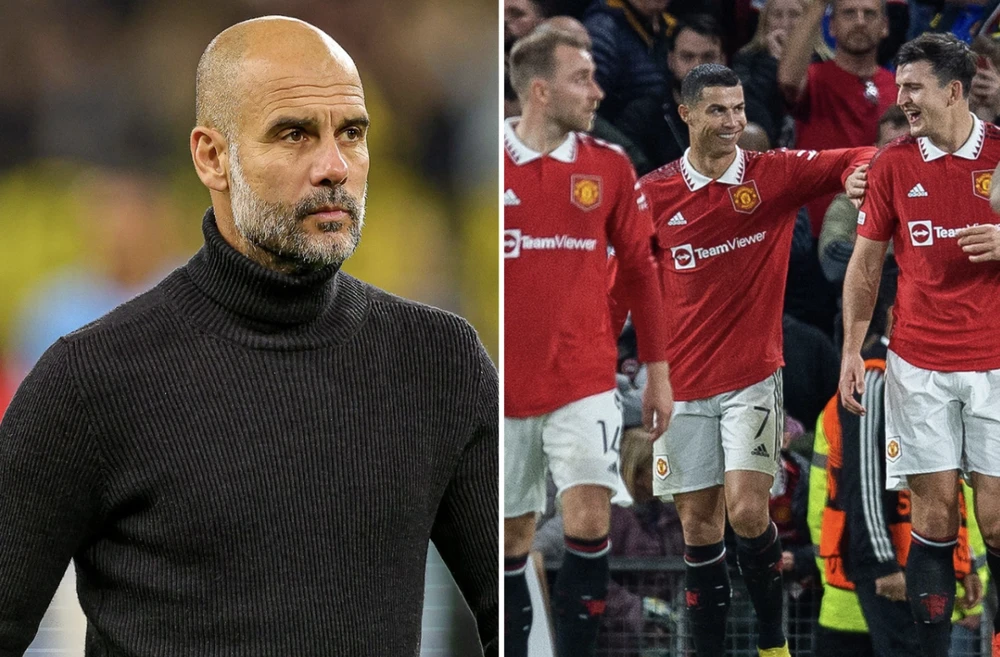 hình ảnh Guardiola ‘Đá Đểu’ Man Utd